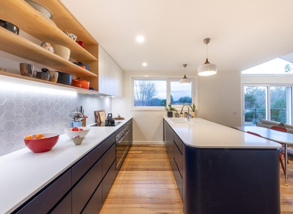 Sunlit kitchen with north facing glazing in a completed Edward Robert Builders home in Canberra